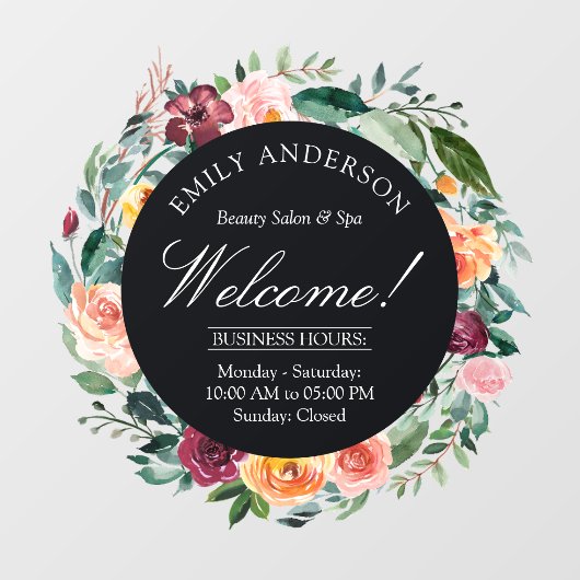 Herfst Herfst Roos Bloem Bloemstuk Zakelijk Raamsticker (Vel)