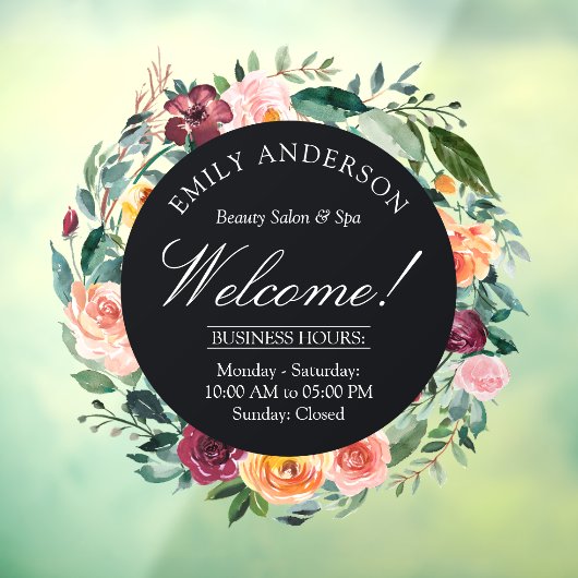 Herfst Herfst Roos Bloem Bloemstuk Zakelijk Raamsticker (Vel 3)