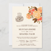 Herfst herfst Roustic Floral Islamic Muslim Weddin Kaart (Voorkant)