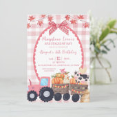 Herfst Herfst Roze Boerderij Verjaardag Kaart (Staand voorkant)