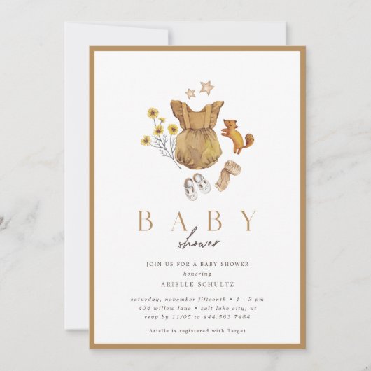 Herfst herfst rustiek  Baby shower Kaart (Voorkant)