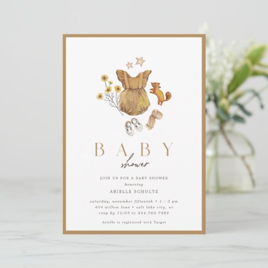 Herfst herfst rustiek  Baby shower Kaart (Staand voorkant)
