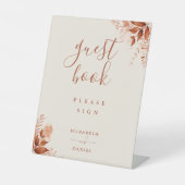 Herfst Herfst Rustiek Bloemen Gastenboek Reclamebord Met Voetstuk (Voorkant)