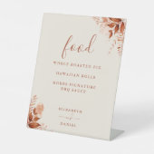 Herfst Herfst Rustiek Bloemen Voedsel Menu Reclamebord Met Voetstuk (Voorkant)