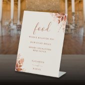 Herfst Herfst Rustiek Bloemen Voedsel Menu Reclamebord Met Voetstuk