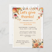 Herfst Herfst Rustiek Pompoen Thanksgiving Uitnodi Feestdagenkaart (Voorkant / Achterkant)