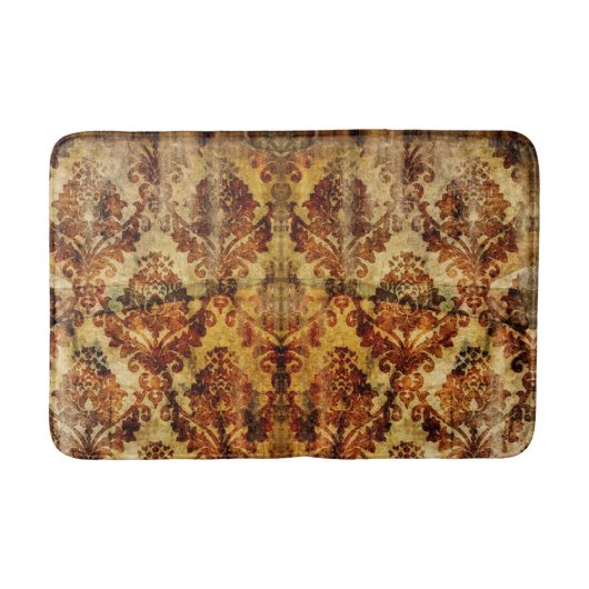 Herfst Herfst  Rustiek Sinaasappel Bruin Damask Badmat (Voorkant)