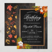 Herfst Herfst Rustiek Verjaardagsfeest Kaart (Voorkant / Achterkant)