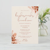 Herfst Herfst Rustieke Bloemen Bruidsmeisjes Lunch Kaart (Staand voorkant)