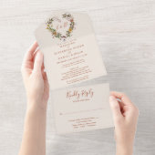 Herfst Herfst Rustieke Bloemen Details RSVP Bruilo All In One Uitnodiging (Afscheurbaar)