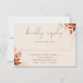 Herfst Herfst rustieke bloemen elegante bruiloft RSVP Kaartje (Voorkant)