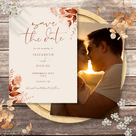 Herfst Herfst rustieke bloemen foto bruiloft Save The Date
