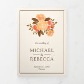 Herfst Herfst Rustieke Bloemen Foto Huwelijk Drieluik Uitnodiging (Cover)