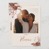 Herfst Herfst Rustieke Bloemen Foto Tabel Nummer Bedankkaart (Voorkant / Achterkant)