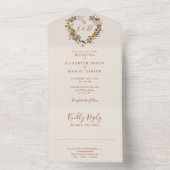 Herfst Herfst Rustieke Bloemen Hart Wedding All In One Uitnodiging (Binnen)