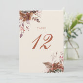 Herfst Herfst Rustieke Bloemen Tafelnummer (Staand voorkant)