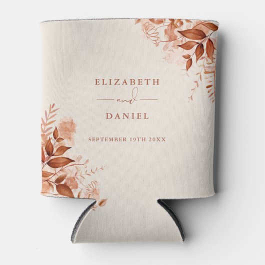Herfst Herfst rustieke bloemenbruiloft Blikjeskoeler (Voorkant)