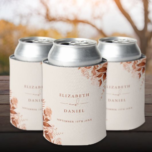 Herfst Herfst rustieke bloemenbruiloft Blikjeskoeler