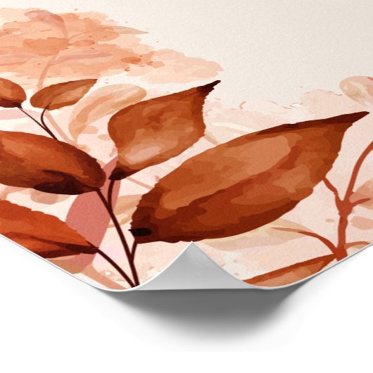 Herfst Herfst rustieke bloemenbruiloft welkomstbor Poster (Hoek)