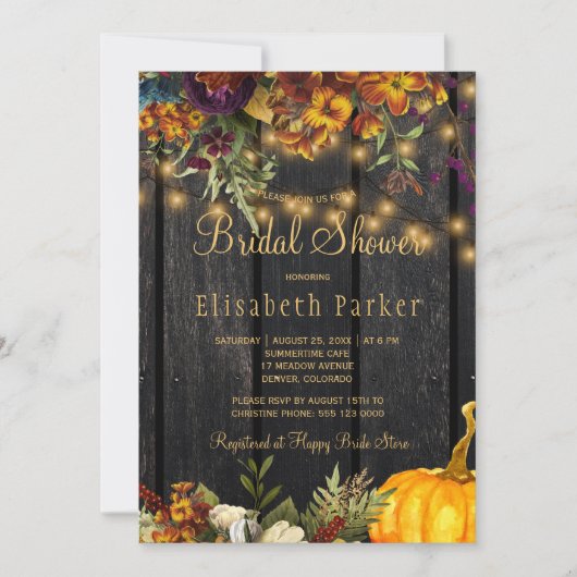 Herfst Herfst Rustieke Bloemenschuur Hout vrijgeze Kaart (Voorkant)