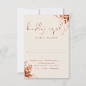 Herfst Herfst rustieke bloementerracotta bruiloft RSVP Kaartje (Voorkant)