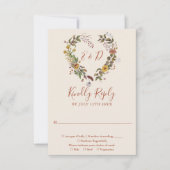 Herfst Herfst rustieke bloementerracotta bruiloft RSVP Kaartje (Voorkant)