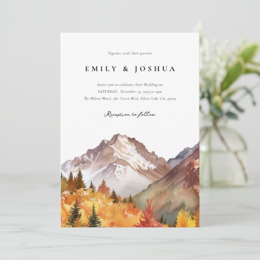 Herfst herfst rustieke Boho bruiloft Kaart (Staand voorkant)