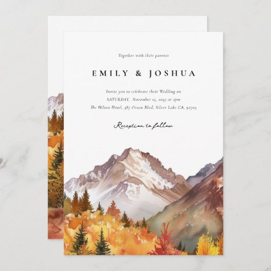 Herfst herfst rustieke Boho bruiloft Kaart (Voorkant / Achterkant)