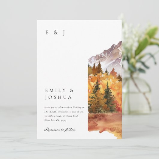 Herfst herfst rustieke Boho bruiloft Kaart (Staand voorkant)