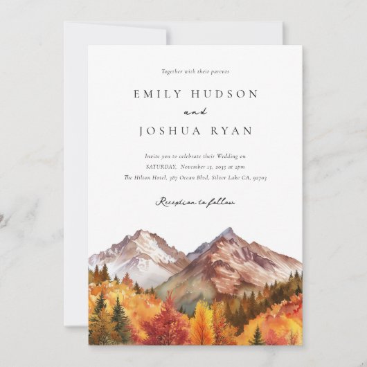 Herfst herfst rustieke Boho bruiloft Kaart (Voorkant)