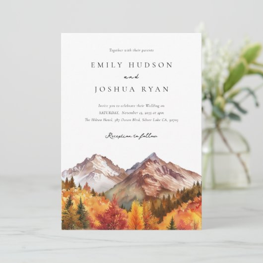 Herfst herfst rustieke Boho bruiloft Kaart (Staand voorkant)