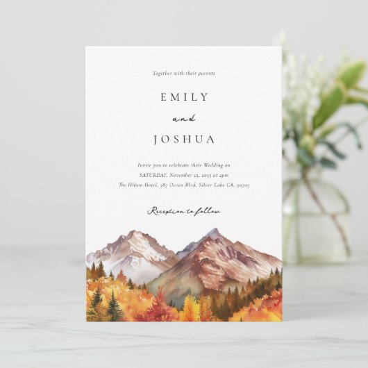 Herfst herfst rustieke Boho bruiloft Kaart (Staand voorkant)