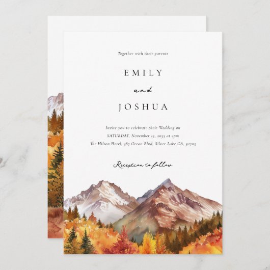 Herfst herfst rustieke Boho bruiloft Kaart (Voorkant / Achterkant)