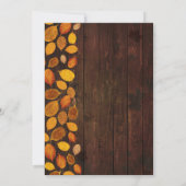 Herfst Herfst rustieke gouden bladeren & hout brui Kaart (Achterkant)