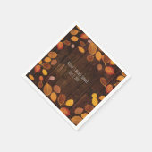 Herfst Herfst rustieke gouden bladeren op houten b Servet (Hoek)