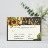 Herfst herfst rustieke oogst schuur hout bruiloft RSVP kaartje (Staand voorkant)