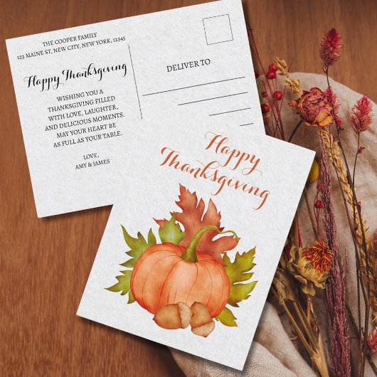 Herfst Herfst Rustieke Pompoen Happy Thanksgiving Briefkaart