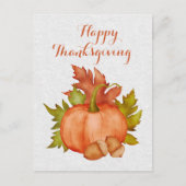 Herfst Herfst Rustieke Pompoen Happy Thanksgiving Briefkaart (Voorkant)