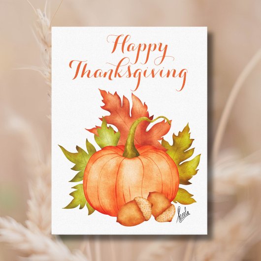 Herfst Herfst Rustieke Pompoen Happy Thanksgiving Canvas Afdruk