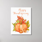 Herfst Herfst Rustieke Pompoen Happy Thanksgiving Canvas Afdruk (Voorkant)