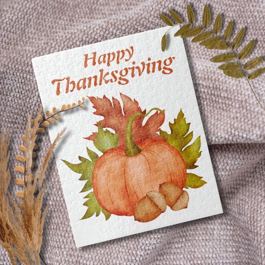 Herfst Herfst Rustieke Pompoen Happy Thanksgiving Legpuzzel