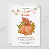 Herfst Herfst Rustieke Pompoen Thanksgiving Diner Kaart (Voorkant)