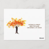 Herfst Herfst rustieke schuur bruiloft RSVP Briefk Briefkaart (Achterkant)