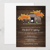 herfst Herfst rustieke schuur bruiloft uitnodiging (Voorkant / Achterkant)