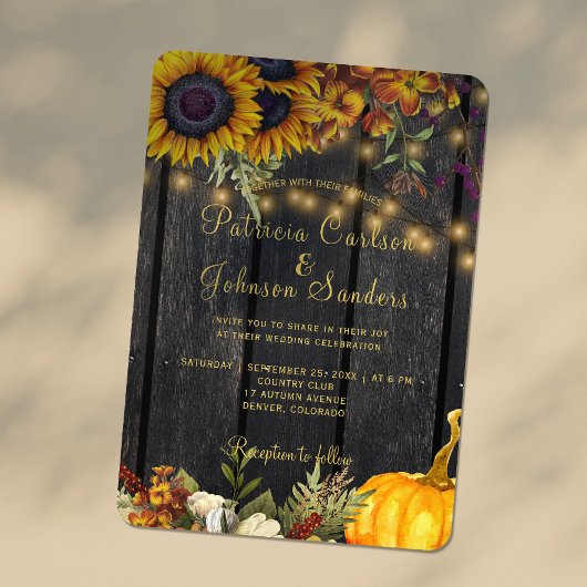 Herfst herfst rustieke schuur hout oogst bruiloft kaart