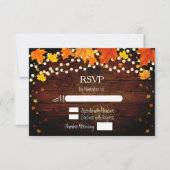 Herfst Herfst Rustieke String Lights & Leaves RSVP (Voorkant)