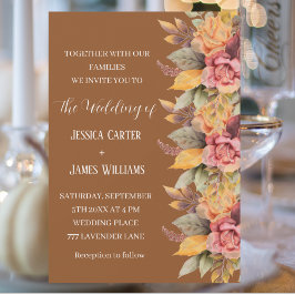 Herfst herfst rustieke terracotta bloemenbruiloft kaart