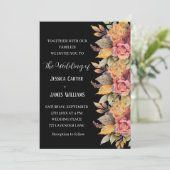 Herfst herfst rustieke zwarte Waterverf bloemenbru Kaart (Staand voorkant)