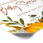 Herfst herfst rusty floral baby shower welkomsttek poster (Hoek)