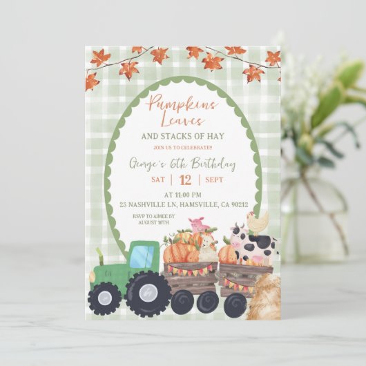 Herfst Herfst Sage Groene Boerderij Dierlijke Verj Kaart (Staand voorkant)